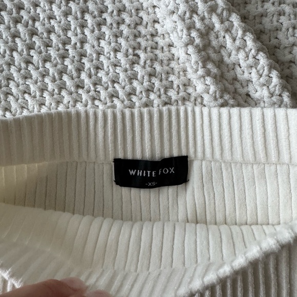 White Ribbed mini Skirt - Picture 3 of 3